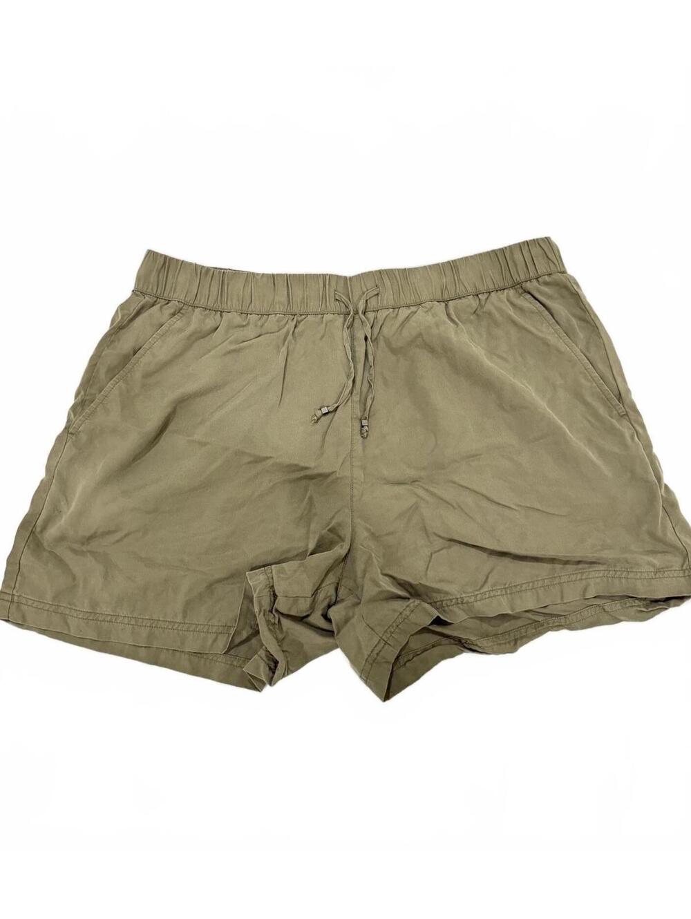 Banana Republic Khaki Green Tencel Drawstring Shorts Plus Size 16 Gorpcore